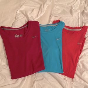 Nike women’s dry fit running tops. All size medium, long sleeve. Set of 3